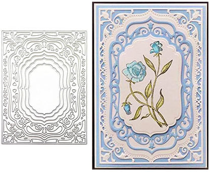 Lace Rectangle Frame Metal Die Cuts