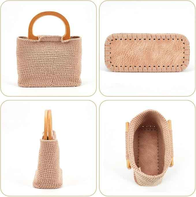 FREEBLOSS 3 Set Crochet Bag Kit for Beginners 3 Colors Tote Bag Set with Step-by-Step Video Tutorials Knitting Kit Crochet Beginners Set for Adults