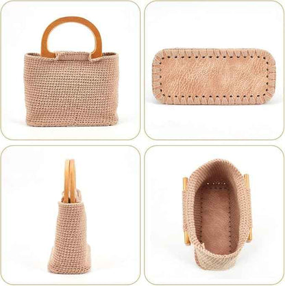 FREEBLOSS 3 Set Crochet Bag Kit for Beginners 3 Colors Tote Bag Set with Step-by-Step Video Tutorials Knitting Kit Crochet Beginners Set for Adults