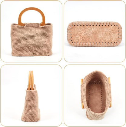 3 Set Crochet Bag Kit for Beginners 3 Colors Tote Bag Set with Step (3 Count)