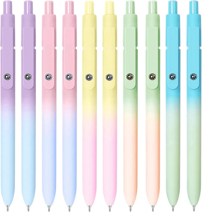 Gel Pens, 10PCS 0.7mm Gel Pens Black Ink Fine Point Smooth Writing Pens, High-End Series Ballpoint for School Office Supplies, Easter Basket Essentials, Easter Gifts for Men Women Student (Gradient)