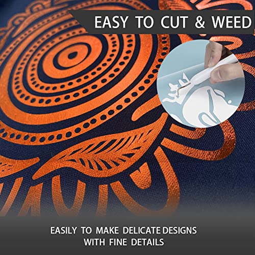 Orange Foil HTV Metallic Heat Transfer Vinyl Roll 12" x 6FT for All Cutter Machine