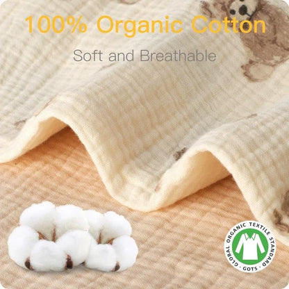 Organic Crib Sheets Fitted Crib Mattress Sheet 2 Pack 52x28 Inches 100% Muslin Cotton for Baby Girls & Boys (2 Count)
