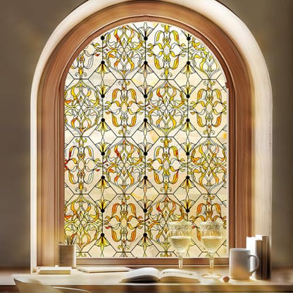 3D Stained Glass Window Privacy Film Decorative Non (664.17 sq in)