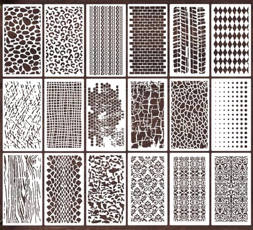 Stencils for Crafts Reusable Texture Stencils for Painting 8"x4"