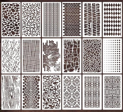 Stencils for Crafts Reusable Texture Stencils for Painting 8"x4"