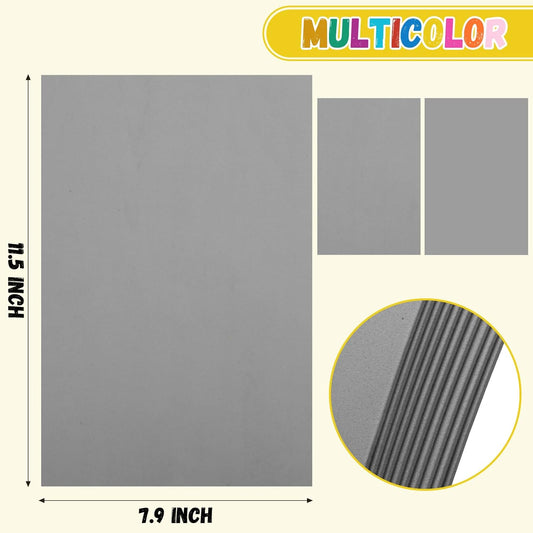 10 Pack Foam Sheets Craft 8 x 12 inch, Eva Color Foam Paper for Art Crafts Projects, Classrooms Scrapbook Gift DIY Cutters Card Party Decoration (Grey) - Crafty Corner