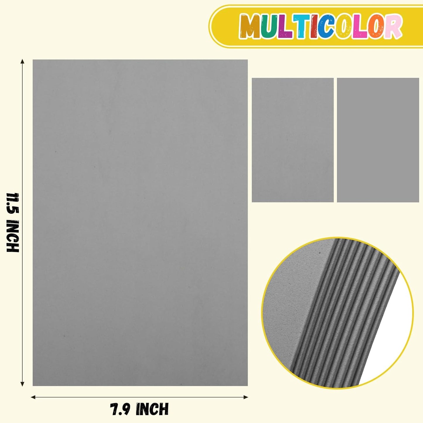 10 Pack Foam Sheets Craft 8 x 12 inch, Eva Color Foam Paper for Art Crafts Projects, Classrooms Scrapbook Gift DIY Cutters Card Party Decoration (Grey) - Crafty Corner