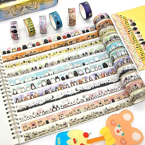 Kawaii Washi Tape Set 24 Rolls (24 Count)