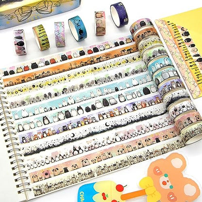 Kawaii Washi Tape Set 24 Rolls (24 Count)