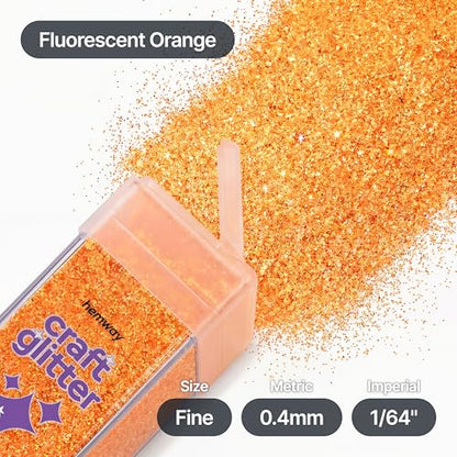 Craft Glitter Shaker Fluorescent Orange 130g Fine (4.6 Ounce)