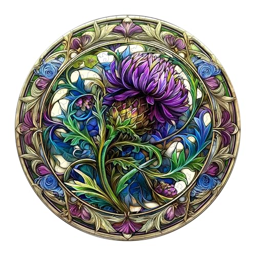 Wooden Puzzles for Adults Scotch Thistle Jigsaw 11.4 * 11.4in (200 Count)