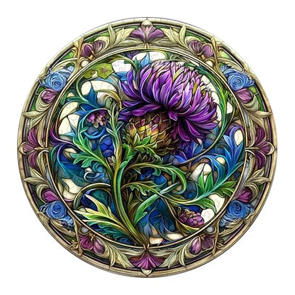 Wooden Puzzles for Adults Scotch Thistle Jigsaw 17.3 * 17.3in (450 Count)
