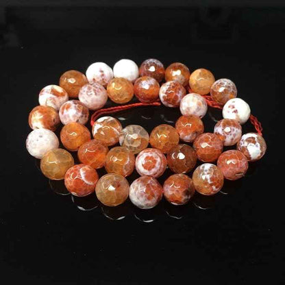 70pcs Adabele Natural Faceted Red Fire Agate Healing Gemstone 10mm Round Loose Beads Gem Stone Spacer for DIY Craft Jewelry Making GH4-10