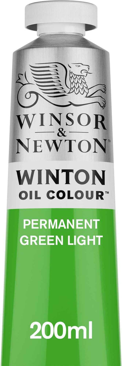 Winsor & Newton Winton Oil Color, 200ml (6.75-oz) Tube, Permanent Green Light