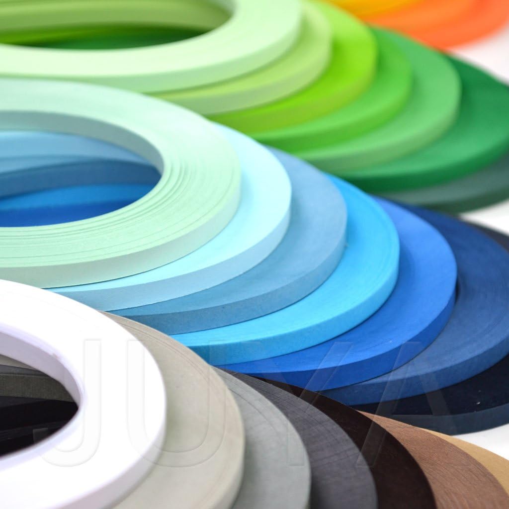 JUYA Single Color Paper Quilling Strips Set 42 Colors 100 Strips per Pack 2/3/5/7/10 mm Width Available 42 colors, width 10 mm (0.39 in)