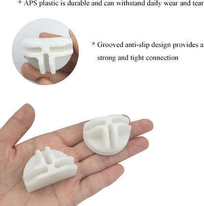 10Pcs Wire Cube Connectors, White Wire Cube Storage Connectors Half Buckle Wire Grid Cube Shelf Plastic Connectors for Wire Cube Storage Shelving Unit and Modular Closet Organizer, SATONBEYI