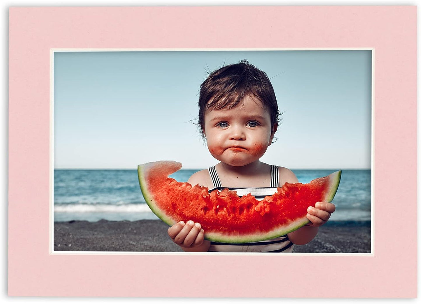 11x14 Mat Bevel Cut for 8.5x11 Photos - Acid Free Pink Precut Matboard - For Pictures, Photos, Framing - 4-ply Thickness