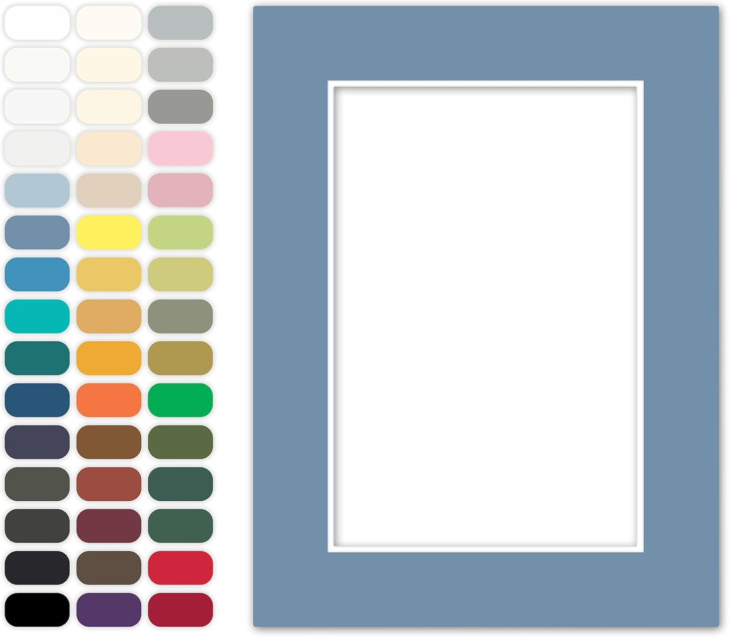 Poster Master Brittany Blue Matboard – 4-Ply Acid-Free Picture Mat Board with 45° Beveled Cut, Made in USA, Custom Cut to Any Size, 1/16" Thickness for Framing & Displays