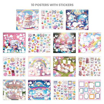 Chill Axolotl Coloring & Collage Activity Set