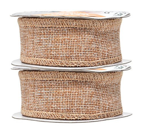 1 1 2 Inch Wide Natural Burlap Ribbon for Crafts (60 Foot)