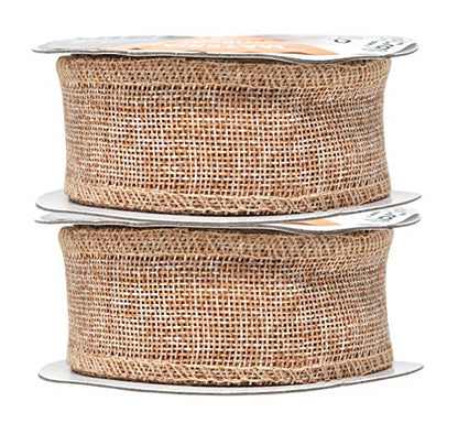1 1 2 Inch Wide Natural Burlap Ribbon for Crafts (60 Foot)