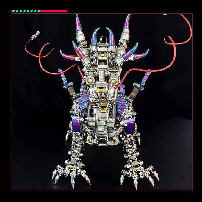 3D Metal Puzzle - Large Chinese Dragon Model Kit - Mechanical Metal Jigsaw- DIY Desk Ornament - Assembly Dinosaur Crafts Brain Teaser - Perfect for Adults