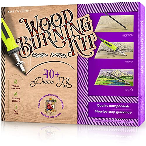 Beginners Wood Burning Kit for Kids (40 Count)