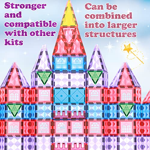 104pcs Frozen Princess Castle Magnetic Tiles Building Blocks (104 Count)