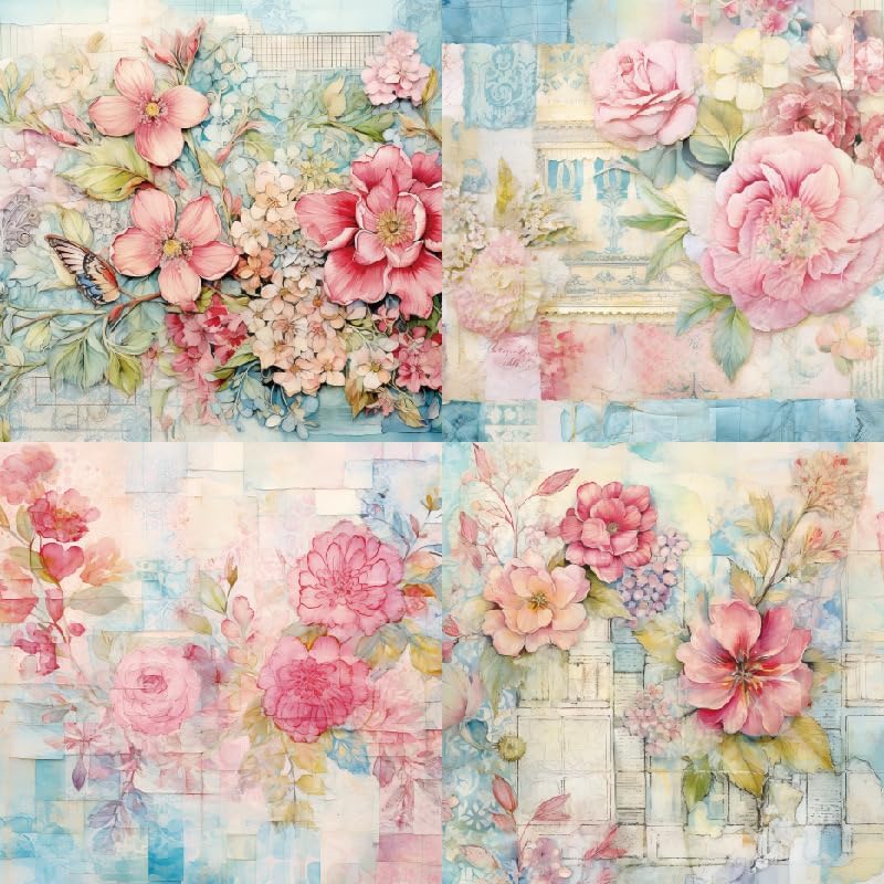 Vintage Floral Scrapbook Paper Pad Color Patterned Paper 6×6,24 Sheets Single-Sided Flower Scrapbooking CardStock Papers Pad for Holiday Cardmaking DIY Origami Journaling. - Crafty Corner