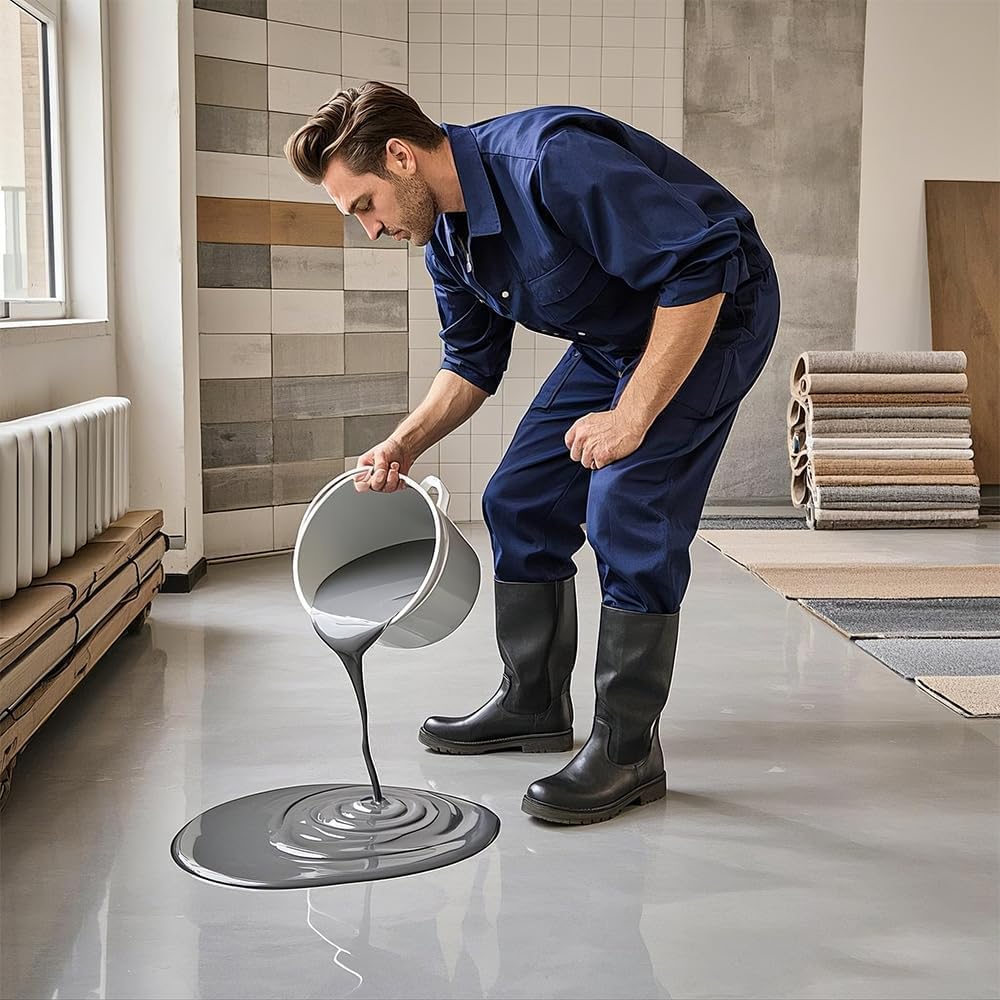 Epoxy Colored Sand Floor Paint, Epoxy Floor Paint for Concrete, High Gloss Marble Effect Coating, Waterproof Non-Slip Concrete Paints, Suitable for Indoor/Outdoor Use (Colorful,32 oz/1 kg)