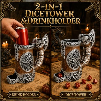 DND Dice Tower Mug Dice Roller Tower with 7 PCS Dice Set