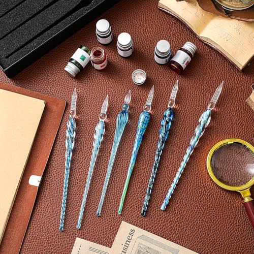 14 Pcs Glass Dip Pen Ink Set for Art Supplies (6 Count)