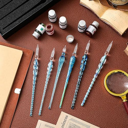 14 Pcs Glass Dip Pen Ink Set for Art Supplies (6 Count)