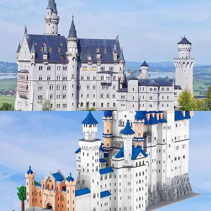 World Famous Big Architecture Swan Stone Castle Micro Blocks Set, Model Building Kit, Creative Building Game for Adults or Kids, Toy Building Set for Any Hobbyists (11810 Pieces)