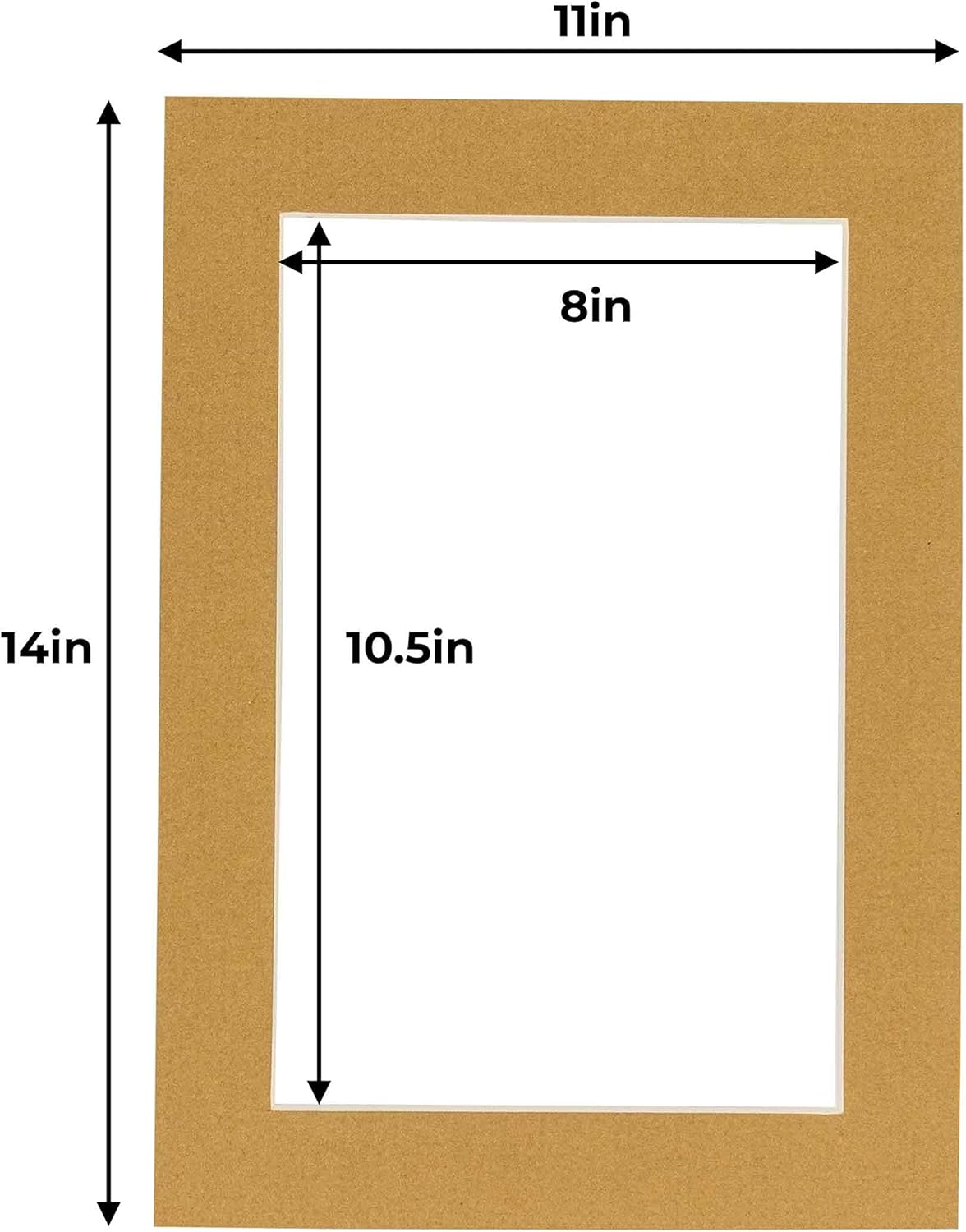 11x14 Mat for 8.5x11 Photo - Precut Rattan Beige Picture Matboard for Frames Measuring 11 x 14 Inches - Bevel Cut Matte to Display Art Measuring 8.5 x 11 Inches - Acid Free ONE MAT