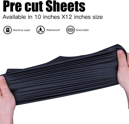 JANDJPACKAGING Black Heat Transfer Vinyl for T- Shirts- 10 Sheets,10"x12" Black HTV Iron On Vinyl for Cricut and Silhouette Cameo Including Teflon Sheet