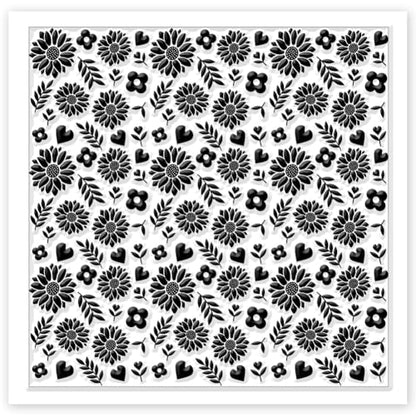 Sunflowers Texture Silicone Clay Texture Stamp Leaves Love Heart Polymer Clay Texture Sheets Clay Modeling Pattern Pad Texture Sheets for Polymer Clay Making Earrings Jewelry