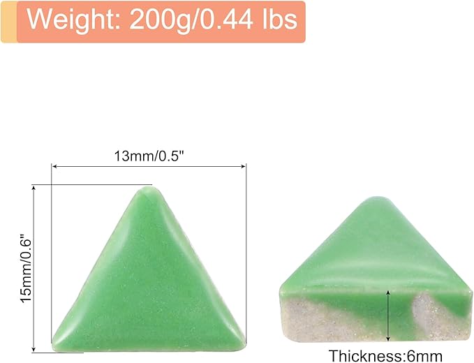 MECCANIXITY 200g Ceramic Mosaic Tiles for Crafts Bulk, Triangle Green Ceramic Tiles for Mosaic Kits Garden Stepping Stone Cup Mat