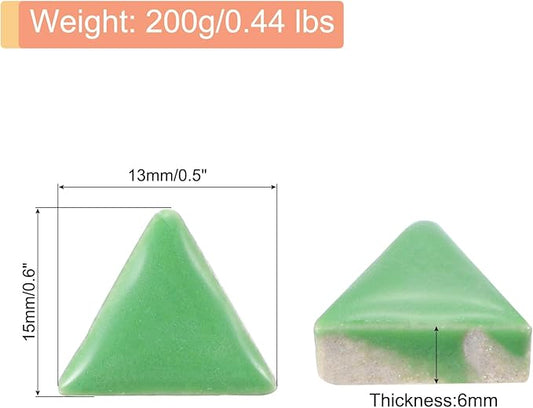 MECCANIXITY 200g Ceramic Mosaic Tiles for Crafts Bulk, Triangle Green Ceramic Tiles for Mosaic Kits Garden Stepping Stone Cup Mat