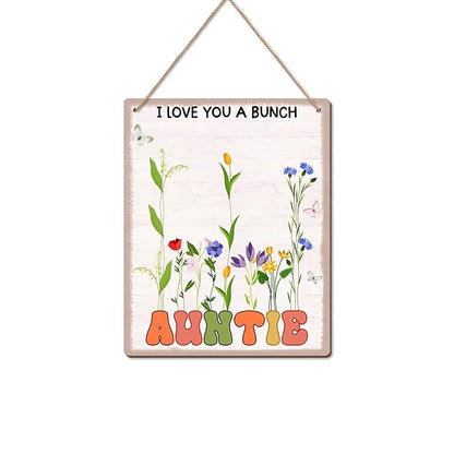 DIY Baby's First Mothers Day Handprint Flowers Hanging Sign Gifts for New Aunt, Floral Garden for First Time Auntie with Kids Toddler Handprint Art Craft Keepsake Mothers Day for Best Aunt Ever Gifts