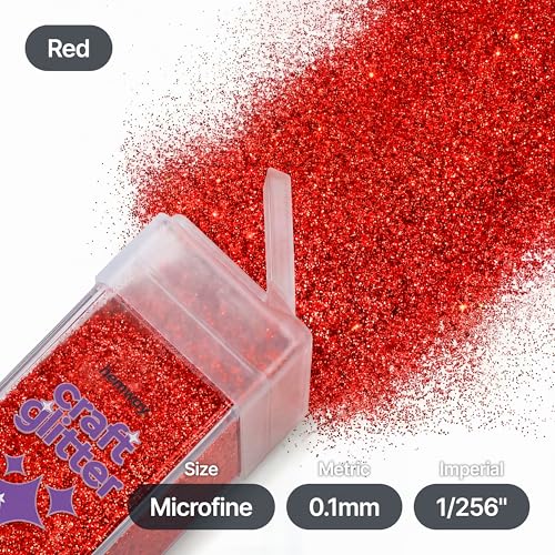 Craft Glitter Shaker Red 130g Microfine (3.8 Ounce)