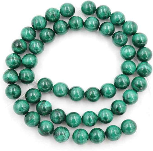 70pcs Adabele Natural Green Malachite Healing Gemstone 10mm Round Loose Beads Gem Stone Spacer for DIY Craft Jewelry Making GE10-10