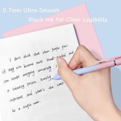 Gel Pens, 5 Pcs Medium Point Smooth Writing Pens Cute Pens for Women, High-End Series 0.7mm Black Ink Pens for Journaling Note Taking, School Office Supplies (5 Pcs Gradient Morandi)