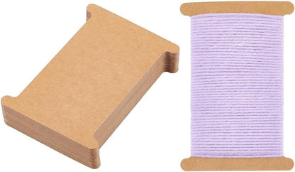 PH PandaHall 50pcs Ribbon Storage Organizer Cardboard Ribbon Spools Embroidery Floss Bibbon for Thread Holder Empty Yarn Bobbin for Cotton Thread Cross Stitch Craft DIY Sewing 5x3.5 Inch