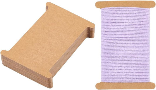 PH PandaHall 50pcs Ribbon Storage Organizer Cardboard Ribbon Spools Embroidery Floss Bibbon for Thread Holder Empty Yarn Bobbin for Cotton Thread Cross Stitch Craft DIY Sewing 5x3.5 Inch