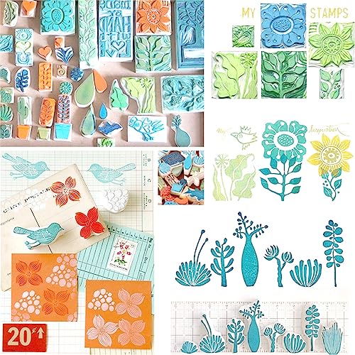16 Pack 4" x 6" Rubber Stamp Carving Blocks (16 Count)