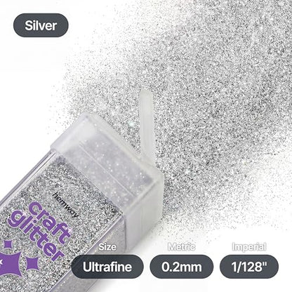 Craft Glitter Shaker Silver 130g Ultrafine (4.5 Ounce)