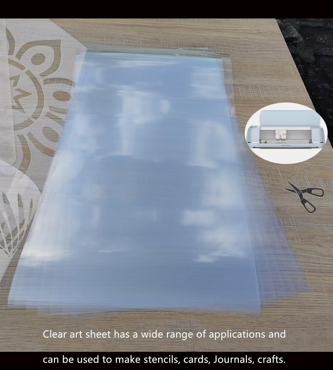 Transparent Blank Mylar Stencil Sheets for Cutting, 12" x 16" 6 mil/0.15mm Thick 12 Sheets .Gift, Acetate Template Material, Craft Plastic Sheets (12×16” /6 mil)