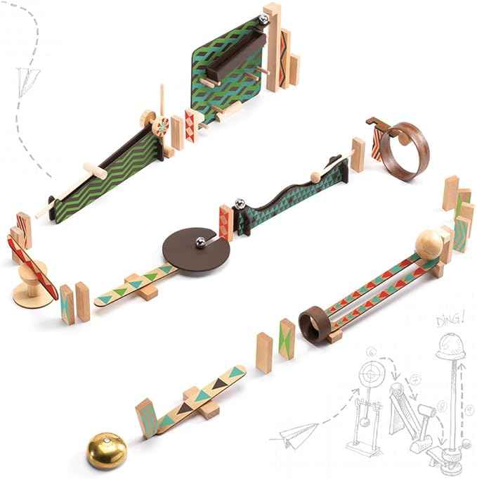 DJECO Zig & Go Big Boum Wall Construction Set (48pcs) - Chain Reaction Game for Kids - Fun & Creative Activity for Friends & Family, Educational Toys for Children 8+ Years Girls & Boys